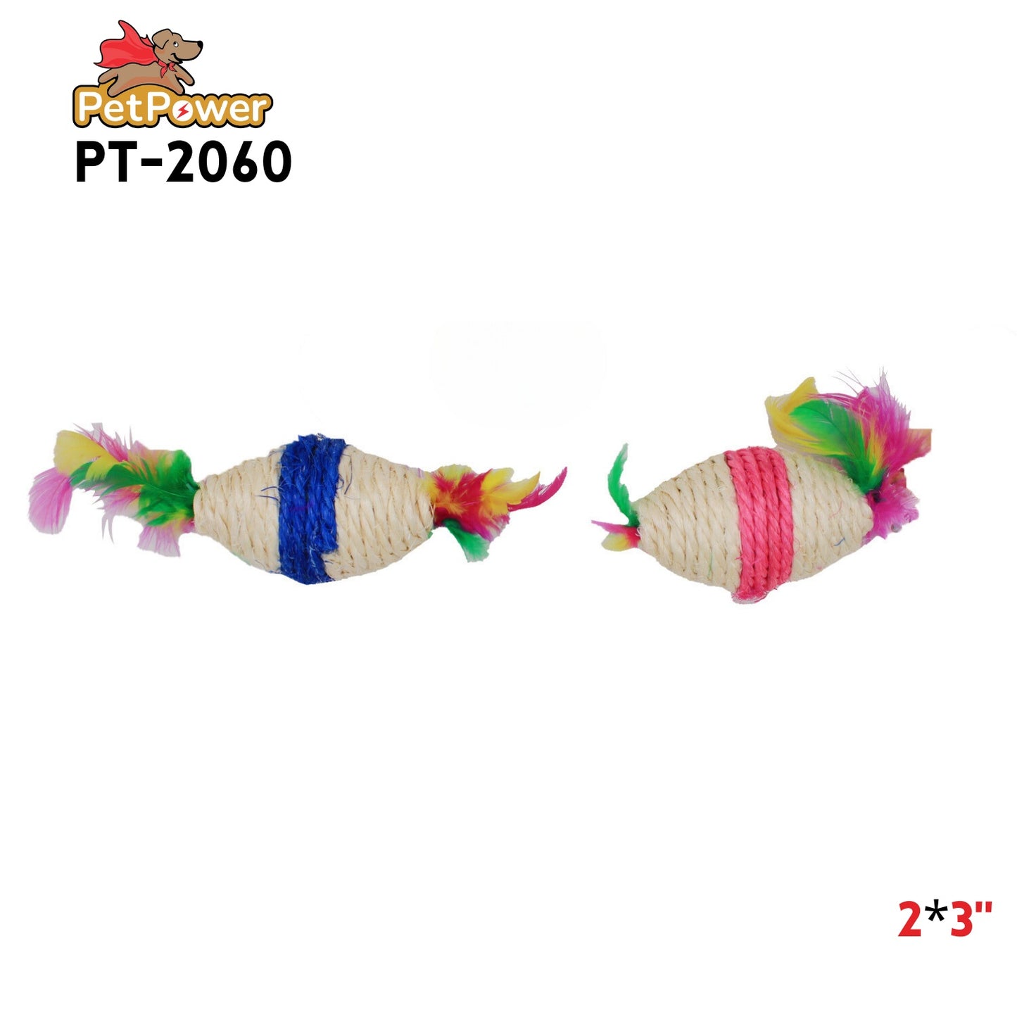 Pet Toy assorted colors 2x6"