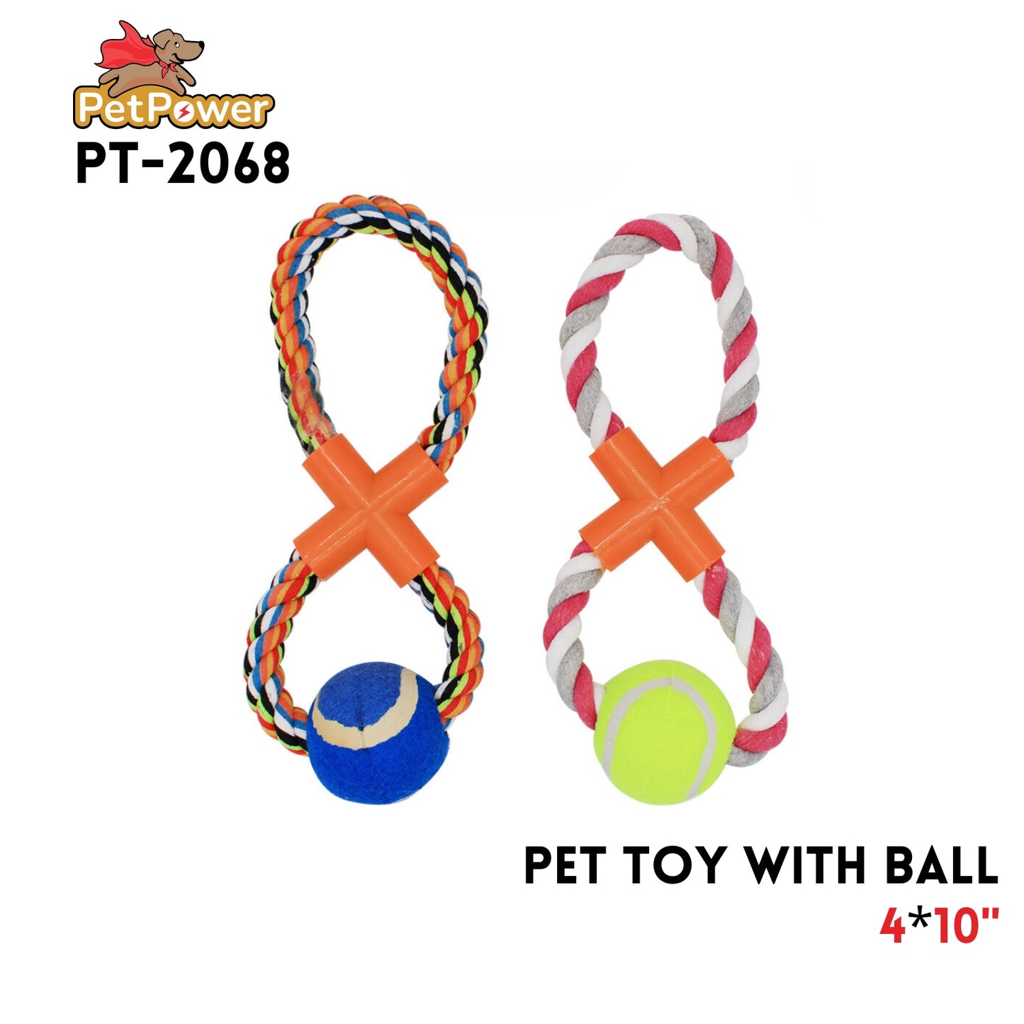 Pet Toy With ball 4x10"