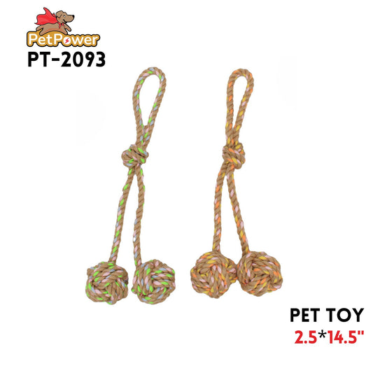Pet Toy with two knots 2.5"x 14.5" long