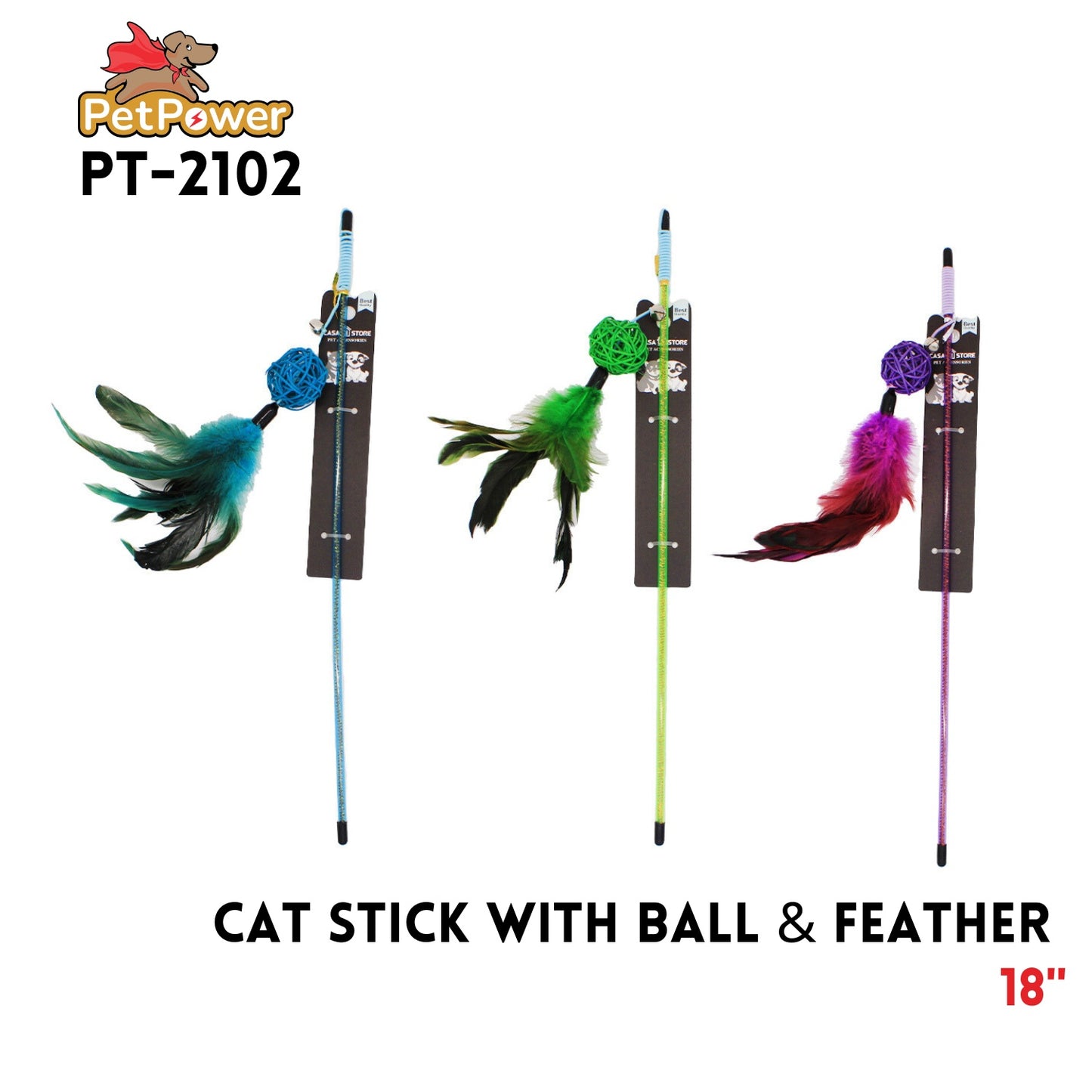 18" Cat Stick With ball