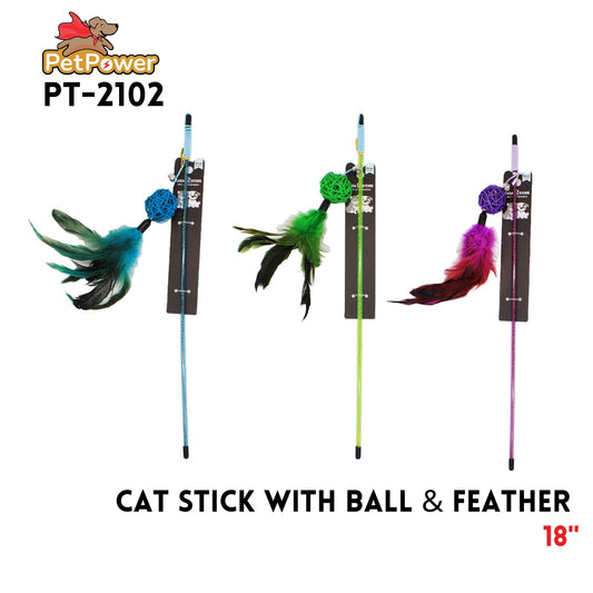 18" Cat Stick With ball