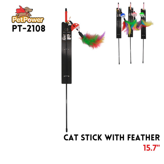 Cat Stick With Feather 15.7"