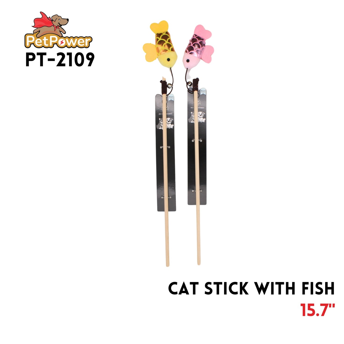 Cat Stick With Fish 15.7"