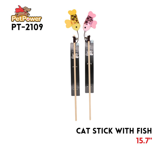 Cat Stick With Fish 15.7"
