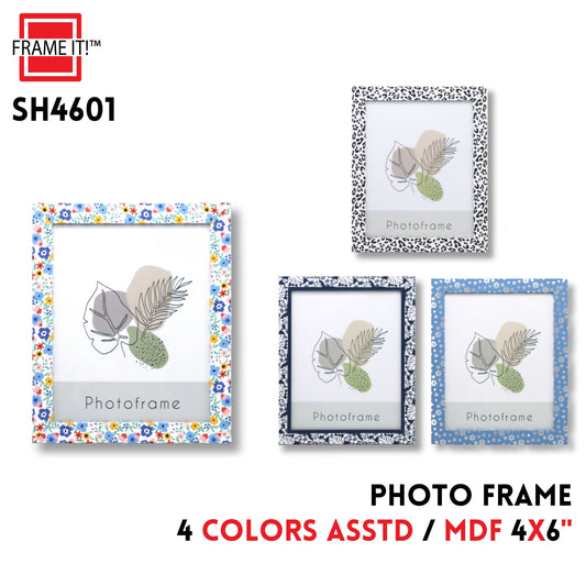 MDF Photo Frame 4x6" 4 Colors Asstd