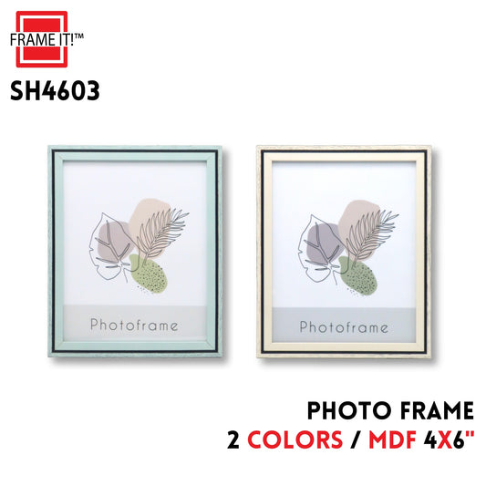 MDF Photo Frame 4x6" 2 Colors Asstd