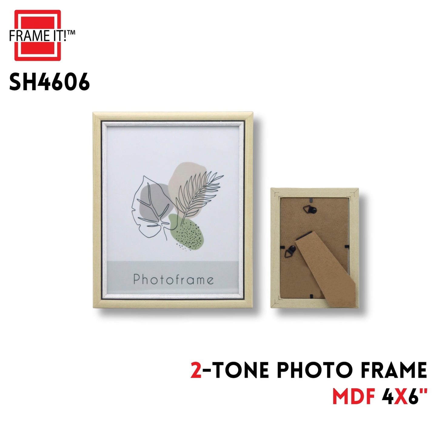 MDF Photo Frame 4x6" 2-Tone Color