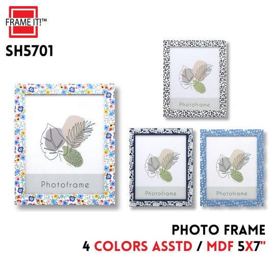 MDF Photo Frame 5x7" 4 Colors Asstd