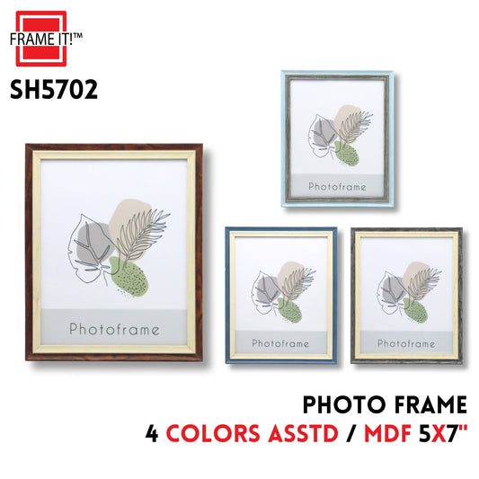 MDF Photo Frame 5x7" 4 Colors Asstd