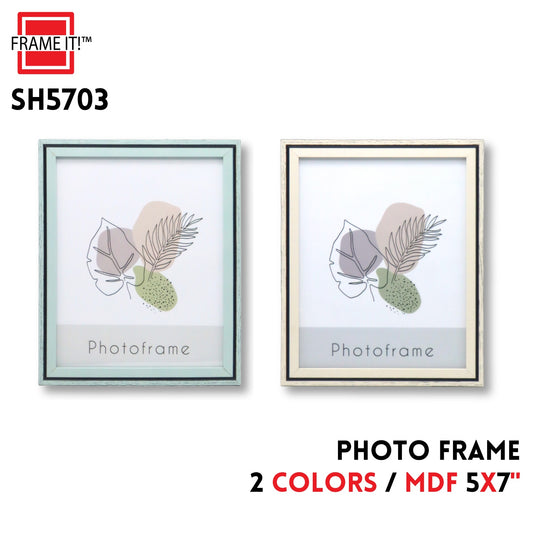 MDF Photo Frame 5x7" 2 Colors Asstd