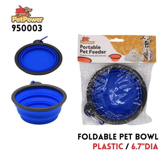 Foldable Pet Bowl, Dia 6.7", Plastic
