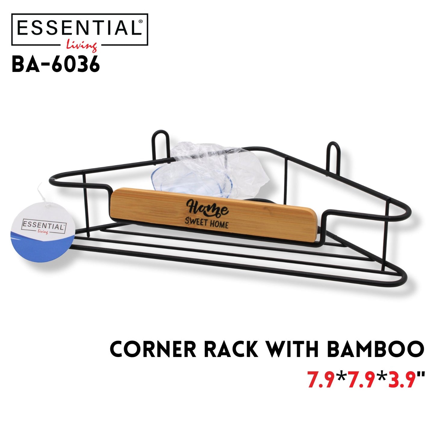 Corner Rack With Bamboo 7.9*7.9*3.9Inch