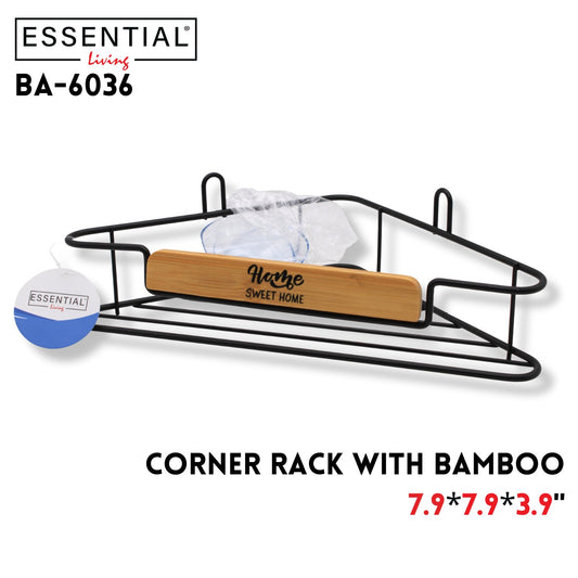 Corner Rack With Bamboo 7.9*7.9*3.9Inch