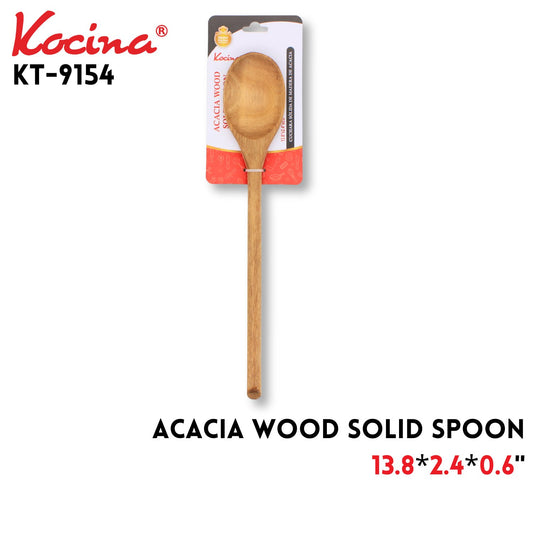 Acacia Wood Solid Spoon 13.8*2.4*0.6Inch
