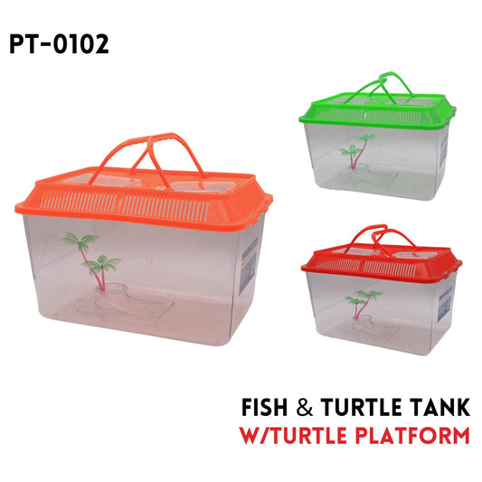 FishTank with Turtle Platform, 12.5"x8.5"x7.5"