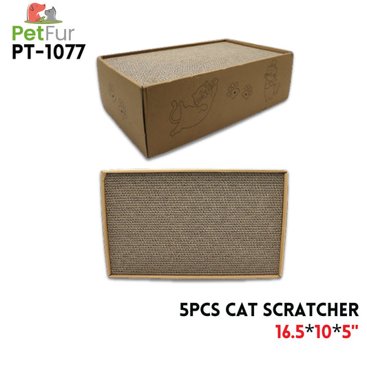 Cat Scratcher Box w/5PCS Scratcher Pads,16.5"x10"x5", Paper
