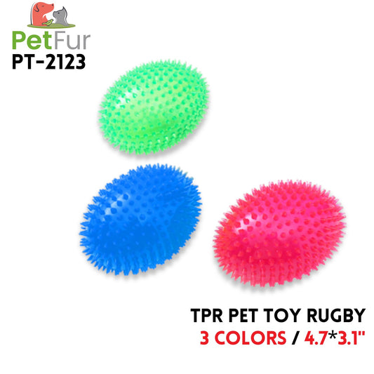 TPR Pet Toy Rugby, 4.7"*3.1", 3 Colors