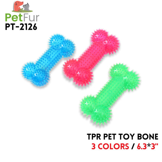 TPR Pet Toy Bone,6.7"*3", 3 Colors