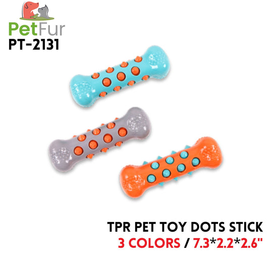 TPR Pet Toy Dots Stick, 7.3"*2.2"*2.6", 3 Colors