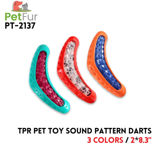 TPR Pet Toy Sound Pattern Darts, 2"*8.3", 3 Colors