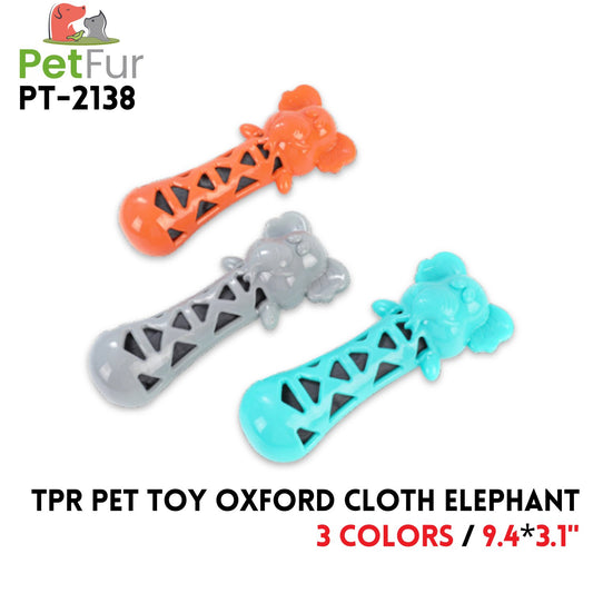 TPR Pet Toy Oxford Cloth Elephant,9.4"*3.1", 3 Colors