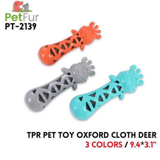 TPR Pet Toy Oxford Cloth Deer,9.4"*3.1",3 Colors