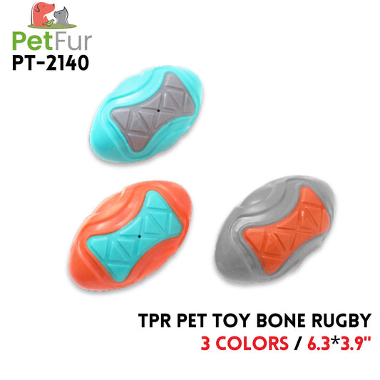 TPR Pet Toy Bone Rugby,6.3"*3.9",3 Colors