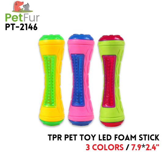 TPR Pet Toy LED Foam Stick,7.9"*2.4",3 Colors