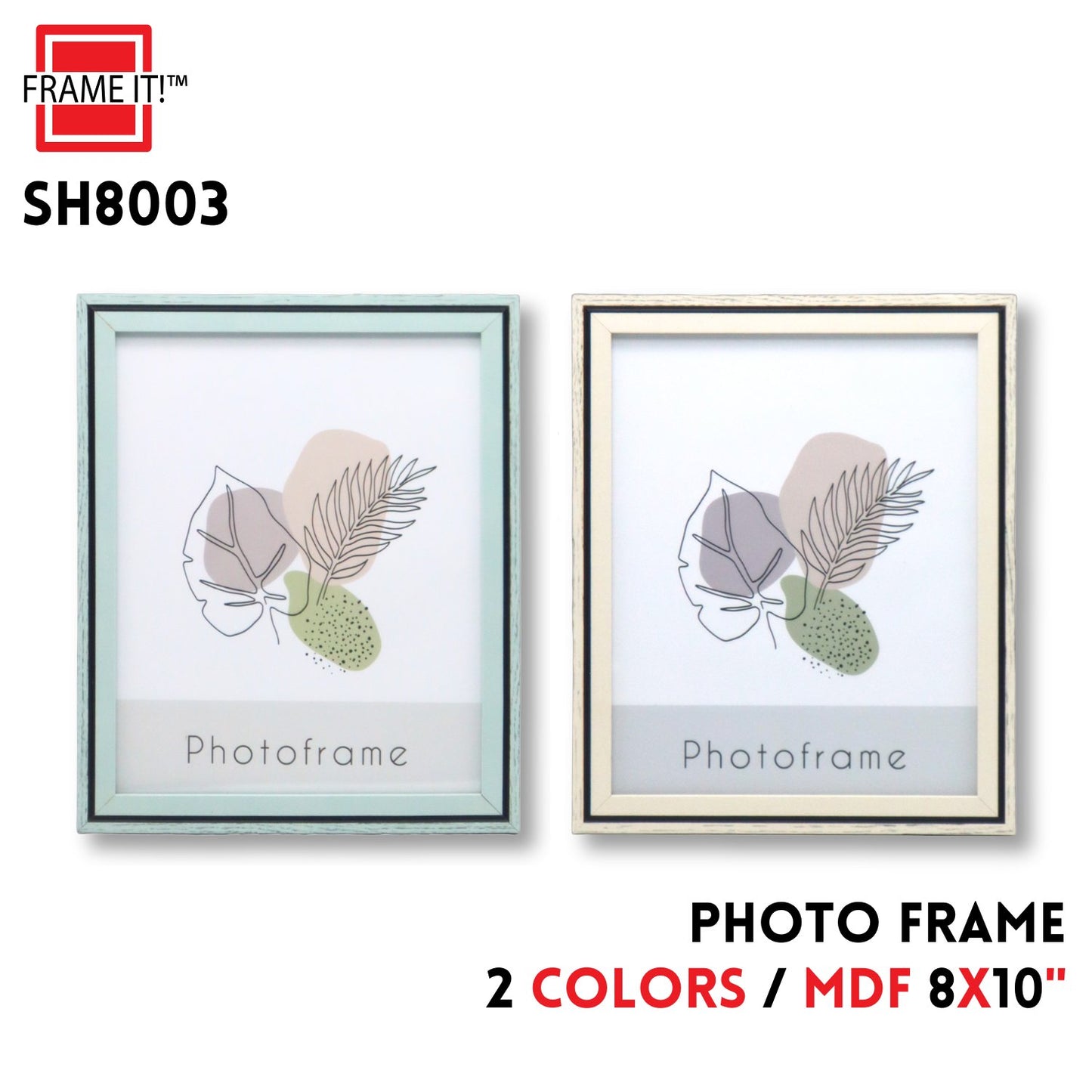 MDF Photo Frame 8x10" 2 Colors Asstd