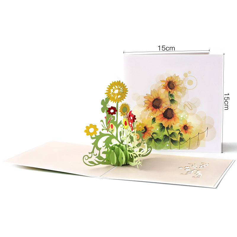 Sunflower patch Pop up card dimensions