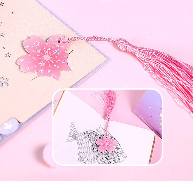 Little Twin Stars under Cherry tree Pop up card bookmark view