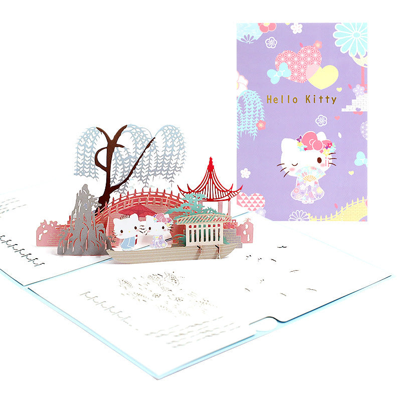 Sanrio Hello Kitty Postcard 3d Pop Up Greeting Cards Wedding