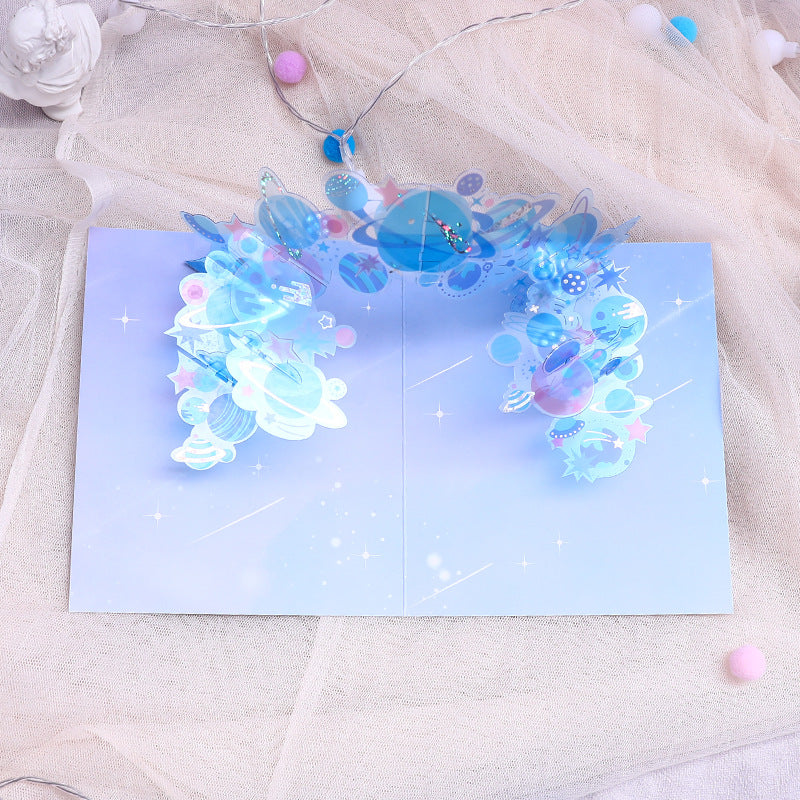 Crystal Planets Pop up card top view