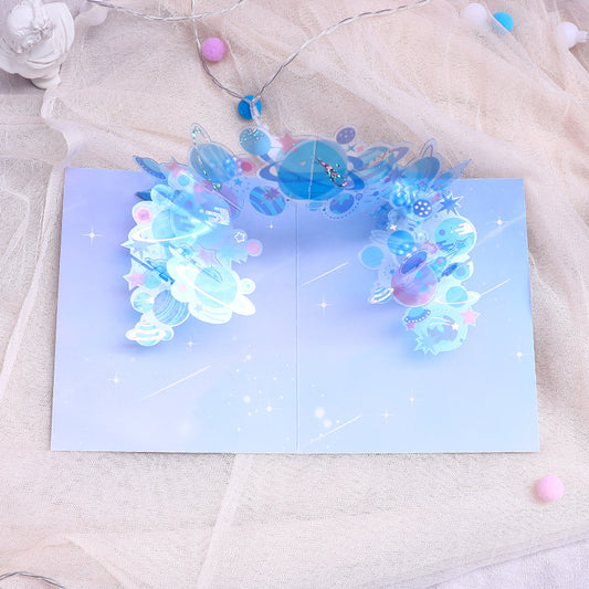 Crystal Planets Pop up card top view