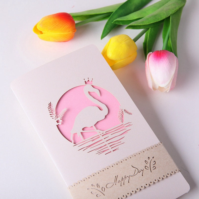 Retro Flamingo card front