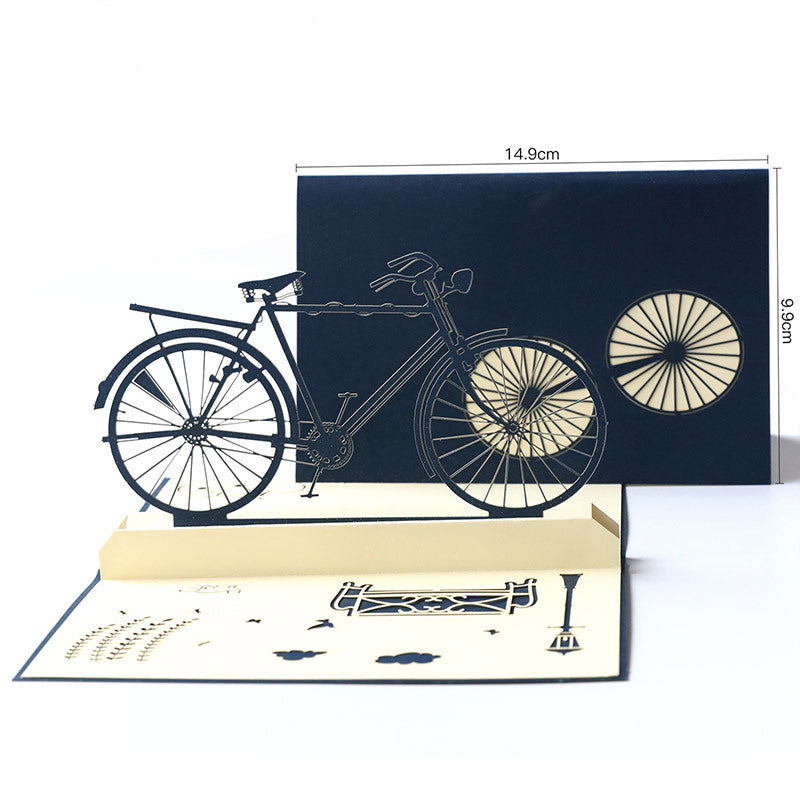 Retro hollow bicycle Pop up card dimensions