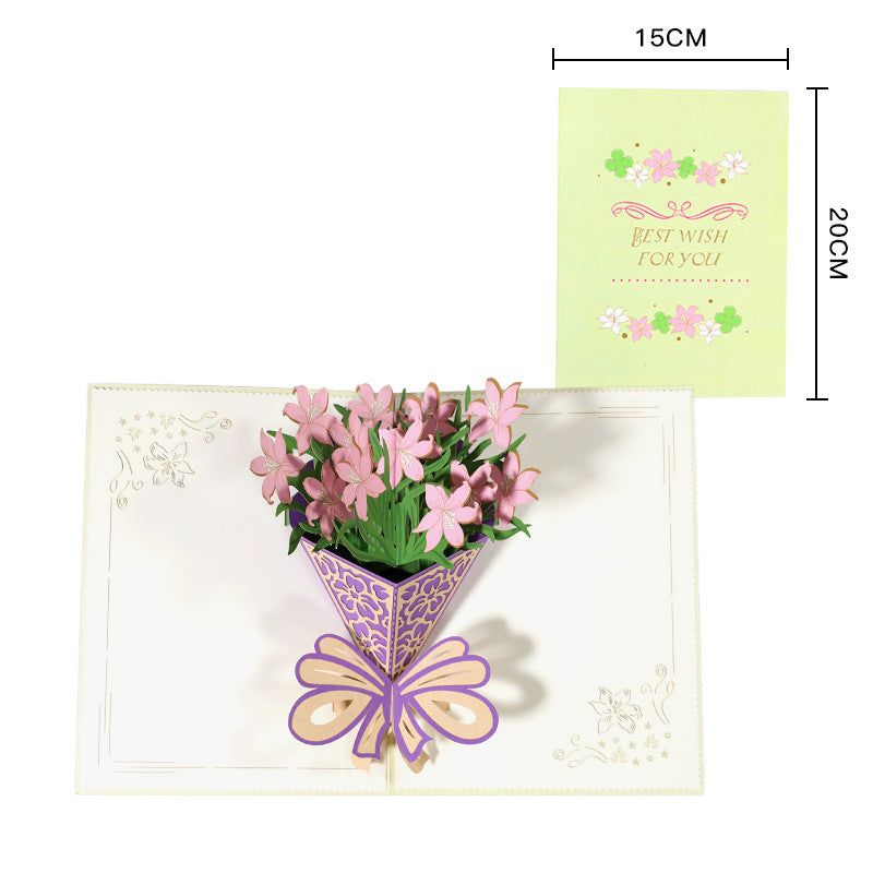 Blooming Flower Bouquet Pop up card