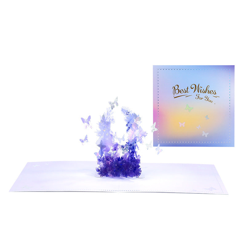 Crystal Butterfly Pop up card front view