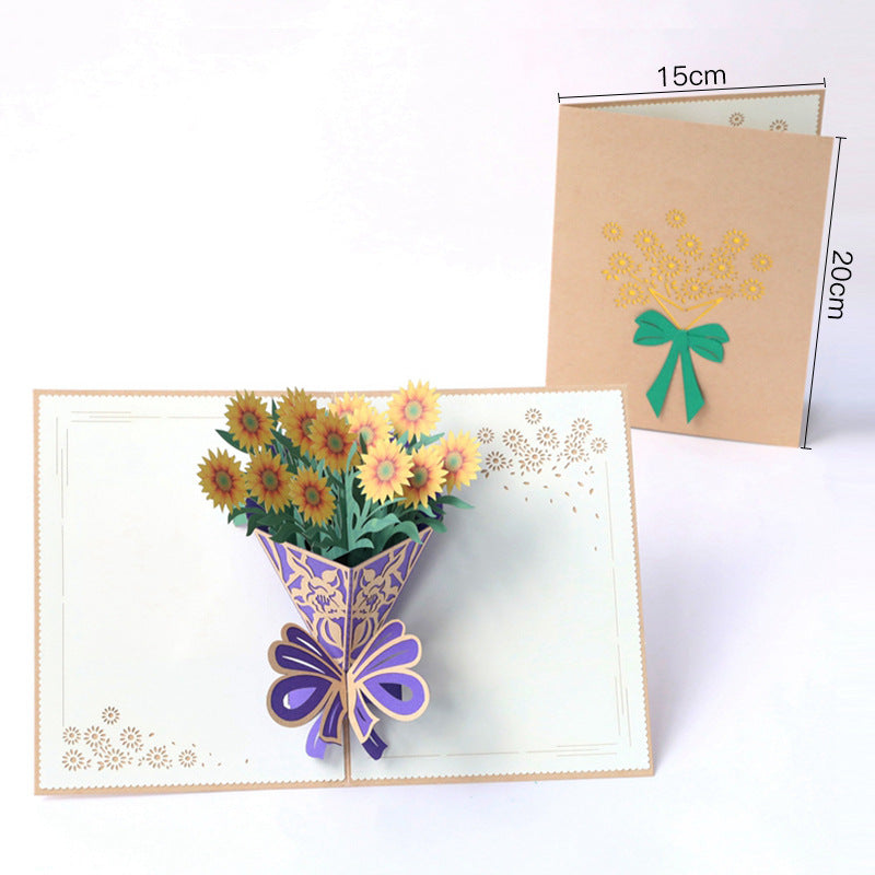 Blooming Flower Bouquet Pop up card