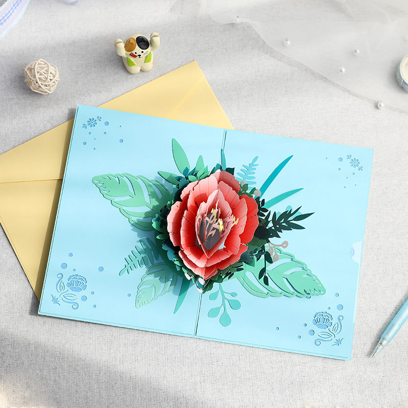 Peony Flower Pop up card