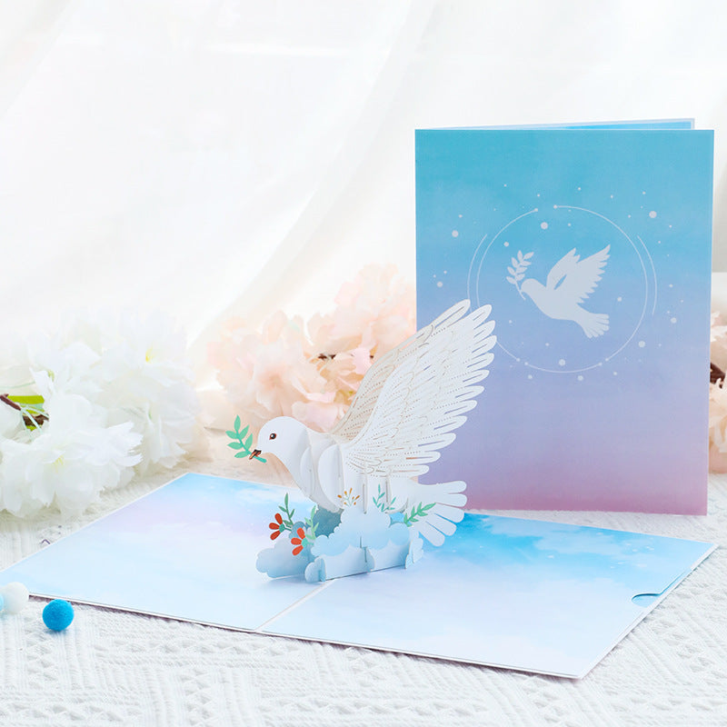 Peaceful Dove Pop up card front and cover