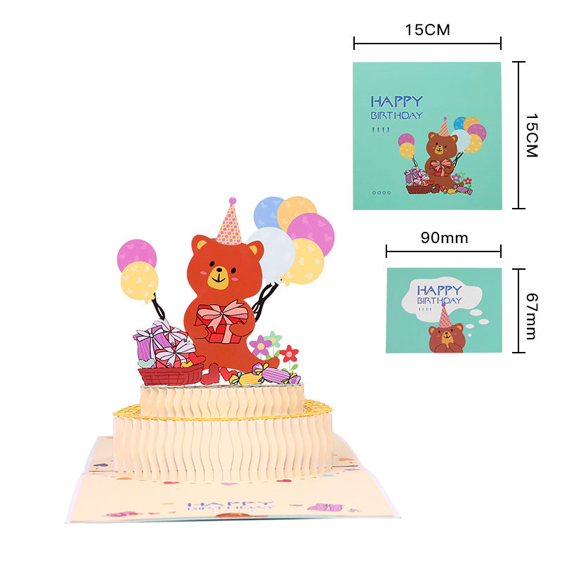 Birthday bear Pop up card