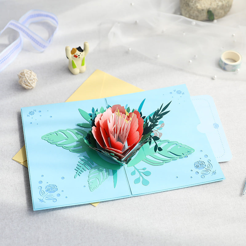 Peony Flower Pop up card