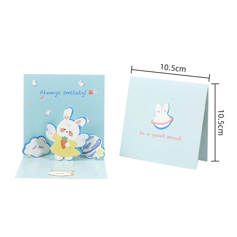 Cutesy Animal Cheer cards dimensions : blue