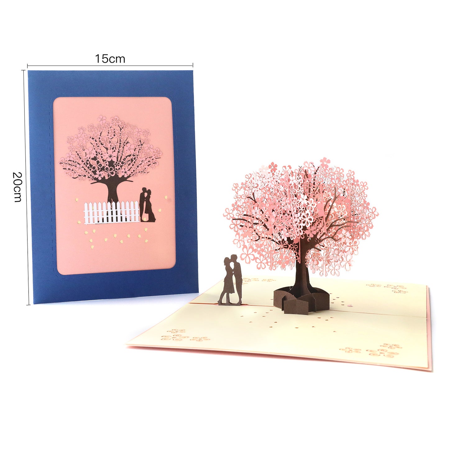 Romantic Cherry Tree Pop up card dimensions