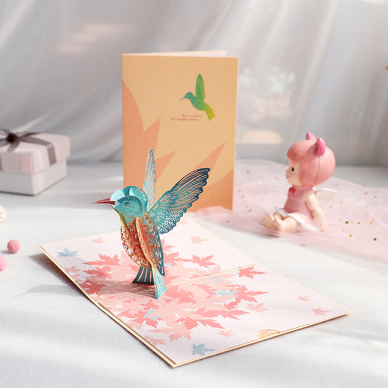 Peaceful Humming bird Pop up card