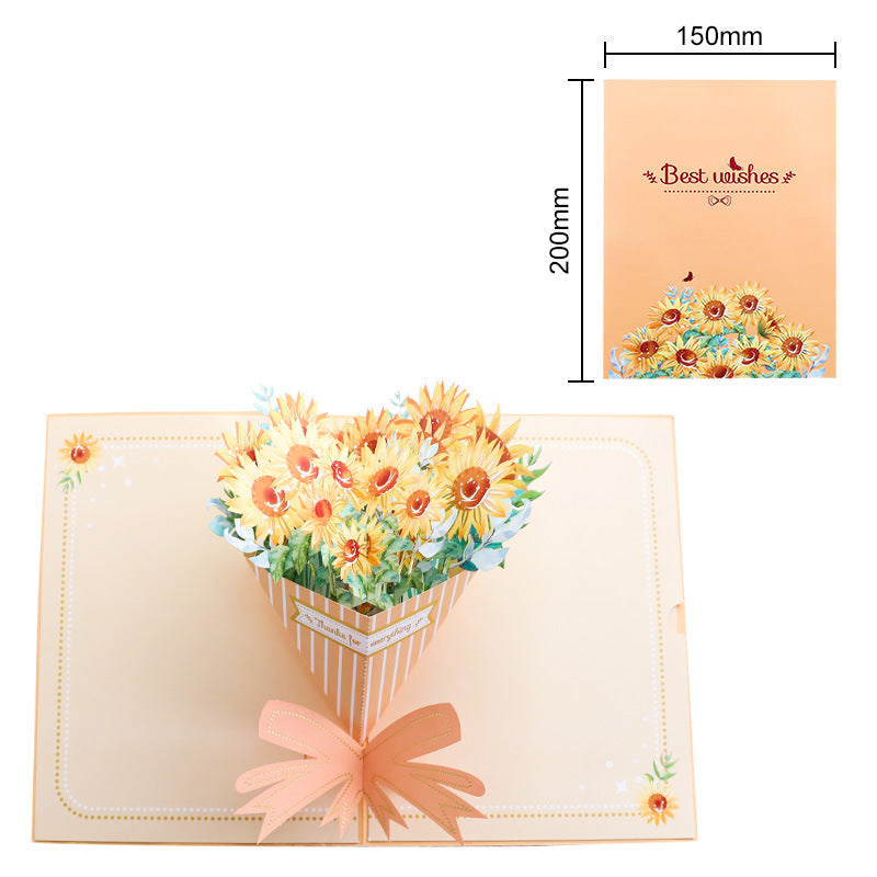 Blooming Flower Bouquet Pop up card