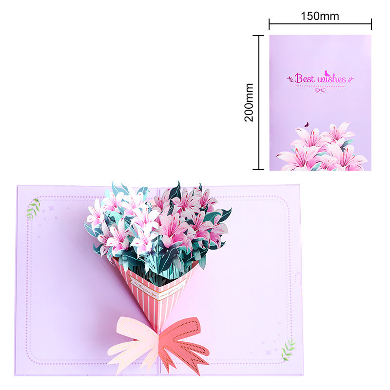 Blooming Flower Bouquet Pop up card