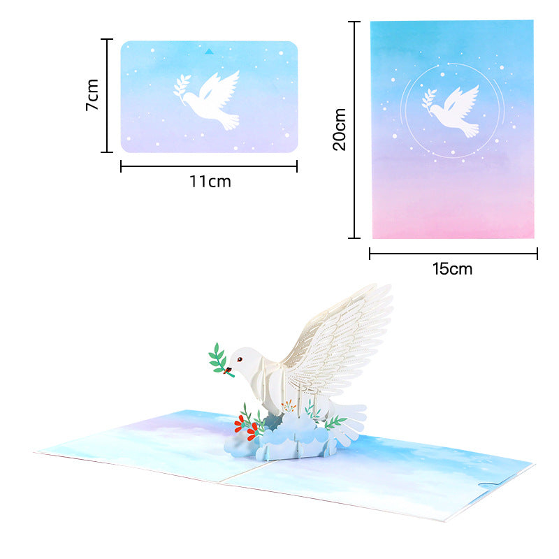 Peaceful Dove Pop up card dimensions