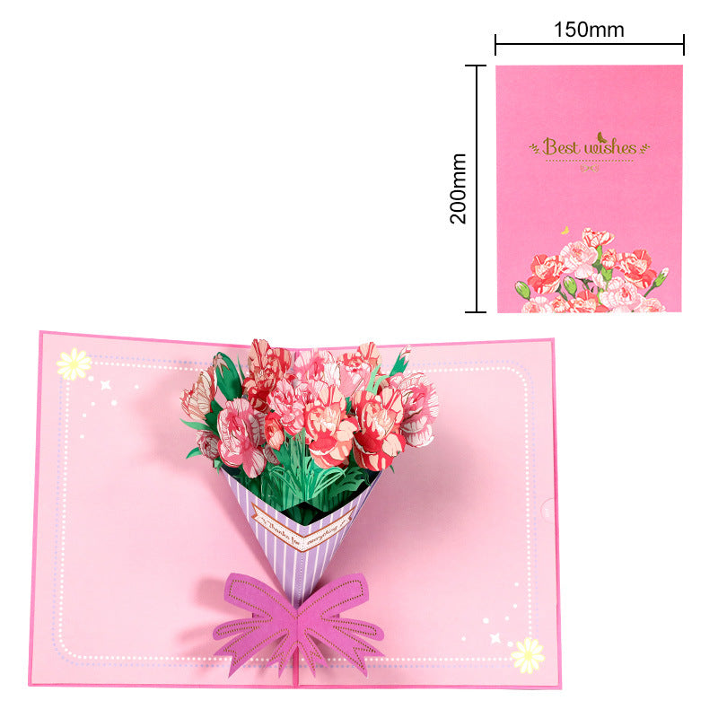 Blooming Flower Bouquet Pop up card